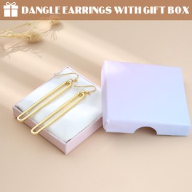 Adramata Women's Earrings Silver 925 Hanging Geometric Links Long Earrings Hanging Women's Earrings 18K Gold-Plated Earrings Statement Earrings Gold Silver Earrings Women's 925 Gifts for Women,