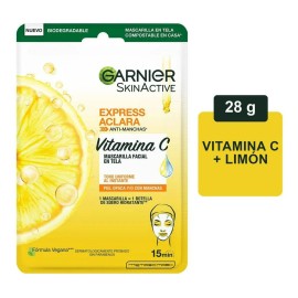 Kit Garnier: Mascarilla Facial Tela Vitamina C + Mascarilla Ojos Hydra Bomb 6g + Mascarilla Carbón