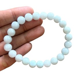 crystalmiracle Aquamarine 8 Mm Beaded Round Stretch String Fashion Accessory Men Women Gift Healing Wellness Handcrafted
