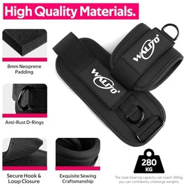 WALITO Ankle Resistance Bands with Cuffs, Ankle Bands for Working out, Ankle Straps for Women, Exercise Bands for Legs and Butt, Booty Workout Equipme