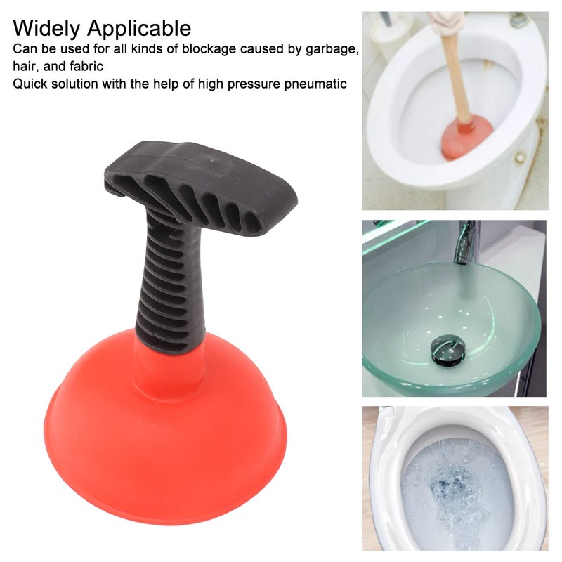 Aqur2020 Mini Plunger, Multipurpose Nonslip Handle, Ergonomic Design, Small Bathroom