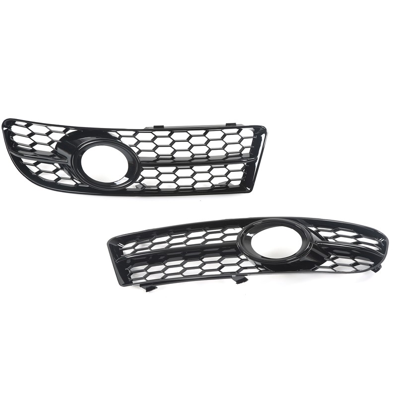 1 Pair Front Fog Lamp Grille Bezel 8E0807681F Glossy Black