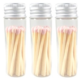 River Birch Decorative Matches in a Bottle with Striker - Cute & Colored Matches - 3 Bottles, Lilac Tip, 60 Matches