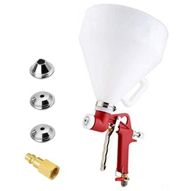 Joywayus Drywall Painting Sprayer Air Hopper Spray Gun with 4.0mm/6.0mm/8.0mm Nozzle Paint Texture, White, 1.58 Gallon (6 L) Straight