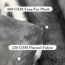 LiveGo Luxury Rabbit Plush Fleece Blanket - 1000 GSM Soft & Thick Faux Mink Cashmere Throw for Sofa, Bed, Couch, Bedroom, Living Room, Travel & Camping - Reversible Warm & Cozy Blanket