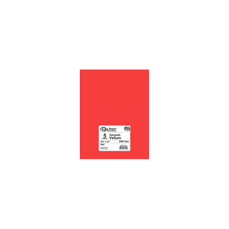 Vellum 8.5x11 29lb Red 5pc