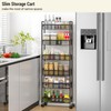 ThreeHio 6 Tier Slim Storage Cart, Narrow Cart with Wheels,