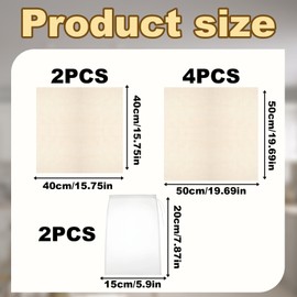 8 Cheese Cloths for Straining, Muslin Cloths for Cooking, Set with Six Filter with Sizes of 40x40cm and 50x50cm, Two 100 Mesh Filter Bags, Ideal for Cheese Making