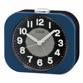 Seiko Kyoda II Non Ticking Bedroom Alarm Clock, 4 Inch, Metallic Blue