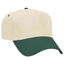 Ashen Fane 5 Panel Solid Cotton Twill Pro Style Mid-Profile Golf Cap, DkG NAT
