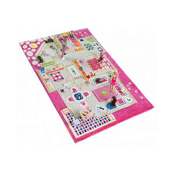 IVI 3D Play Carpet Pink Playhouse Educational Soft Floor Rug