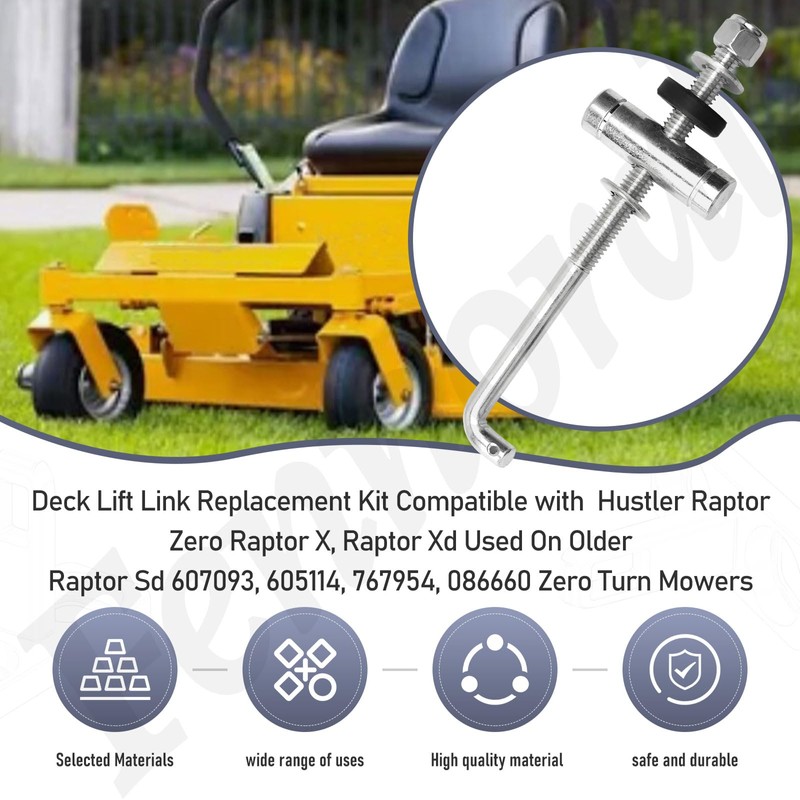 607912 Deck Lift Link Replacement Kit Compatible With Hustler Raptor