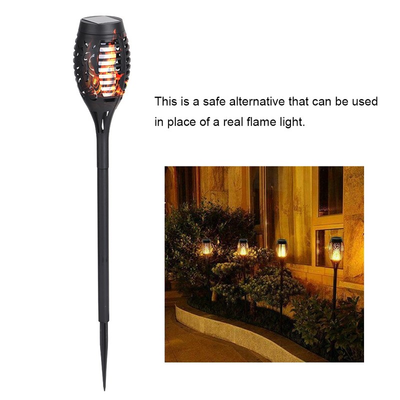 4PCS Solar Power Torch Shaped Flickering Flame Light Outdoor Garden