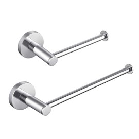 KIBI Circular 2-Piece Bathroom Hardware Set in Polished Chrome – Includes Wall Mounted Towel Bar & Toilet Paper Holder – Modern, Durable, Rust-Resistant Bathroom Accessories (Chrome, C-KBA14-2-1)