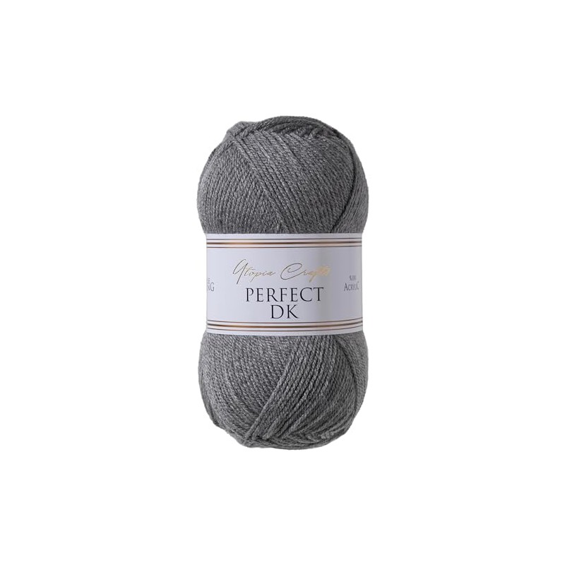 Utopia Crafts DK Double Knitting Yarn 3X 100g (Grey Heather)