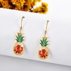 Pineapple Earrings Sterling Silver Pineapple Pressed Flower Dangle Earrings Summer