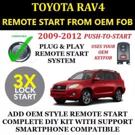 Fortin Remote Starter Kit for 2009-2012 TOYOTA RAV4 PUSH TO START PLUG & PLAY 3X LOCK