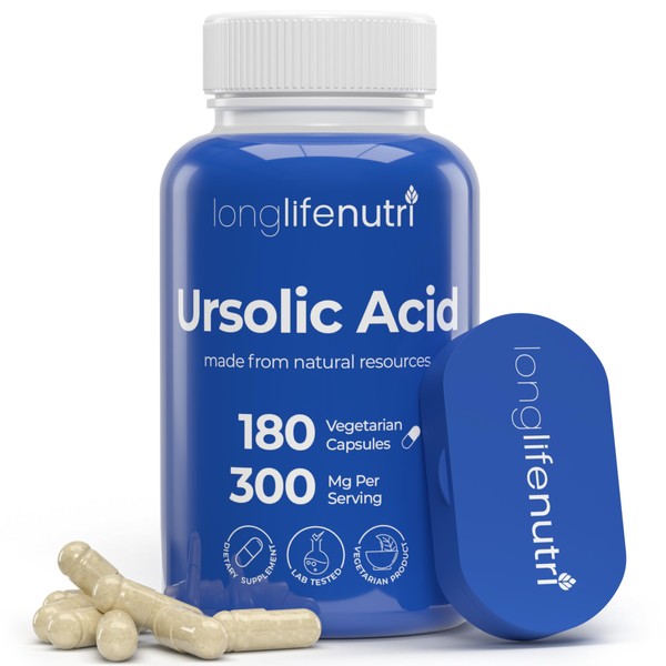 LongLifeNutri Ursolic Acid 300mg - Sourced from Rosemary Leaf Extract,