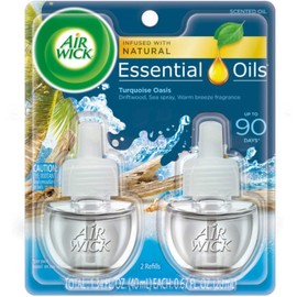 Air Wick Life Scents Scented Oil Plug in Air Freshener Refills, Turquoise Oasis 1.34 Fl Oz (Pack of 2)