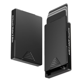 HiYouth Slim Card Holder Wallet For Men, Mens Pop Up Wallet RFID Blocking,Thumb Swipe,Minimalist Wallet Metal Aluminum With Money Slot,Holds 1-8 cards,Add-On Cash Pocket (Jet Black)