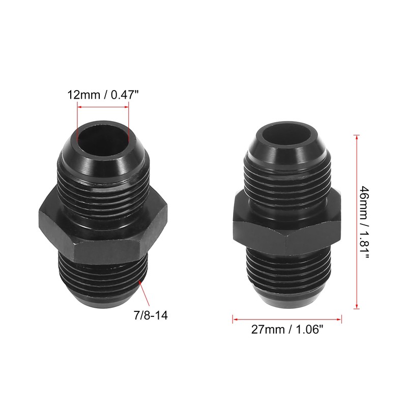 X AUTOHAUX 2pcs Auto AN10 to AN10 Male Coupling Hose