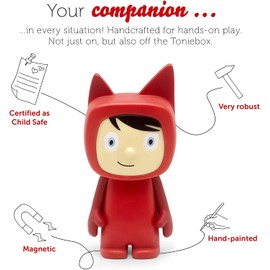 tonies Creative Audio Character - Kids Learning Toys with up to 90 Minutes of Customisable Content for Children, Red Fair