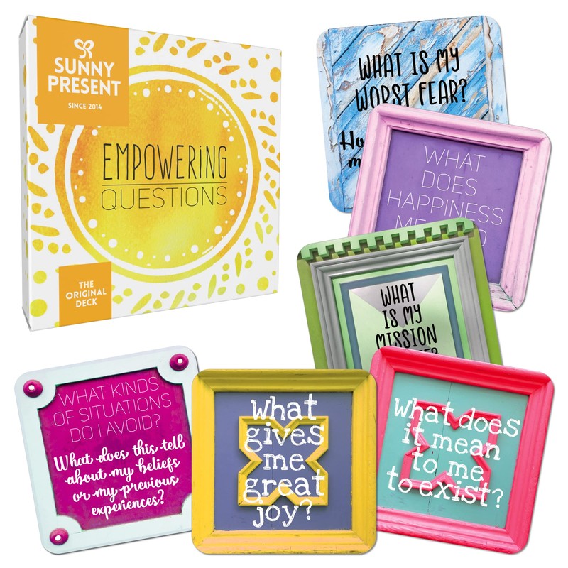 Sunny Present Empowering Questions Cards - 52 Self Care Cards