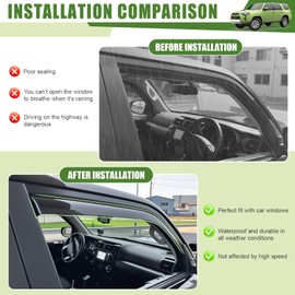 Qyebbk Window Visors Rain Guards for 2010-2024 Toyota 4Runner, Durable Side Window Vent Deflectors Wind Shades for 4 Runner Accessories Black 4 Pcs(Upgrade in-Channel)