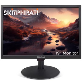 SKitphrati 19 Inch HD (1440 x 900) PC Monitor, Computer Monitor with HDMI VGA AV BNC USB Ports, 60Hz, 5Ms, VESA, Build-in Speakers, LED Display for Laptops and Desktops Office Home