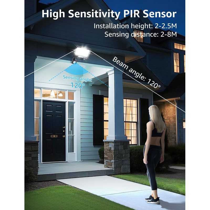 Aigostar PIR Outdoor Sensor Light, 30W Motion Sensor Flood Lights,