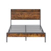 Full Size Bed Frame with Headboard and Storage Shelf, Metal