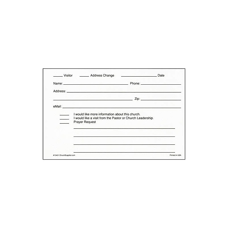 Welcome to our Church Visitor Information Pew Cards (Pack of