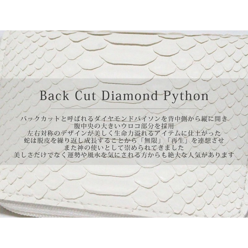 BlissLeather Feng Shui Fortune UP, Diamond Python Coin Purse, YKK