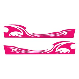 NBFU Flame Long Stripe Racing Car 1 (Pink) (Set Of 2) Premium Waterproof Vinyl Decal Stickers For Laptop Phone Accessory Helmet Car Window Bumper Mug Tuber Cup Door Wall Decoration
