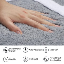 Famibay Pedestal Mat Non Slip U Shape Toilet Mat Machine Washable Toilet Bath Mat Water Absorbent Microfiber Bathroom Floor Mat Carpet for Toilet Bathroom