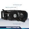 PIT66 LED DRL Headlights Assembly, Compatible with 2002-2005 Dodge Ram