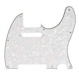 Musiclily 8 Hole Tele Pickguard for American/Mexican Made Fender Standard Telecaster Modern Style Electric Guitar, 4ply Parchment Pearl