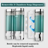 Ribech Soap Dispenser, 3 Chamber 300mL Shampoo and Conditioner Dispenser