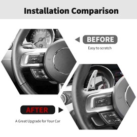 RT-TCZ Steering Wheel Shift Paddle Extended Shifter Trim Cover Decoration Interior Accessories for Ford Mustang 2015-2023,silver