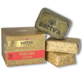 Sattva Ayurveda - Natural Hair Colour in Henna Block - Revolutionary Formula with Oils, Organic Hair Colour Red Ecocert - Regenerating Plant Hair Colour Red - 3 Blocks of 80 g