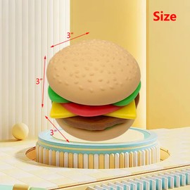 funnysquee 7 Layers Hamburger Toy Stress Relief Soft Simulation Food Detachable Burger Squeeze Toys Kawaii Squishies Birthday Gift for Kids (Hamburger A)