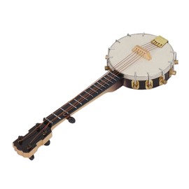 Mini Banjo Toys Miniature Banjo Model Smoother Surfaces Appearance with Stand Box for Gifts