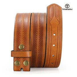 TRIWORKS Western Belts for Men without Buckle Cowboy Cowgirl Leather Mens Belts for Jeans