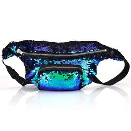 VGEBY1 Waist Bag, Women Fashionable Sequins Shining Waist Pouch Single Shoulder Bag Accessory