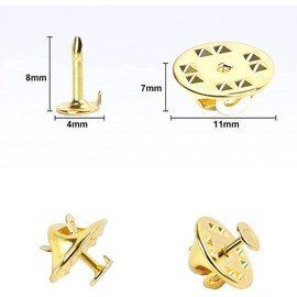 100 Pairs Butterfly Clutch Tie Tacks Pin Back Replacement with Blank Pins for Brooch, Badge, Name Tags, Toy Pins and Craft Jewelry Making (Gold)