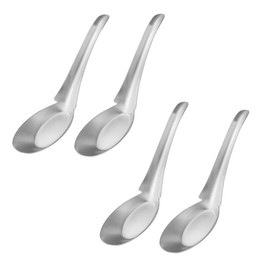 Desirable Chinese Astragalus Stainless Steel Spoon with Hook, Set of 4, Dishwasher Safe, Ramen, Curry, Pot, Fried Rice, Chinese Rice