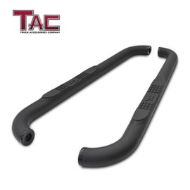 TAC Side Steps Fit 2009-2018 RAM 1500 Regular Cab (Incl. 2019-2020 Ram 1500 Classic) / 2010-2020 RAM 2500/3500/4500/5500 Regular Cab Truck Pickup 3” Texture Black Running Boards Nerf Bars 2Pcs