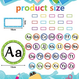 Yexiya 176 Pieces Polka Dots Alphabet Word Bulletin Board Alphabet Word Bulletin Board Classroom Set Classroom Letter for Teacher Home Students Wall Decor