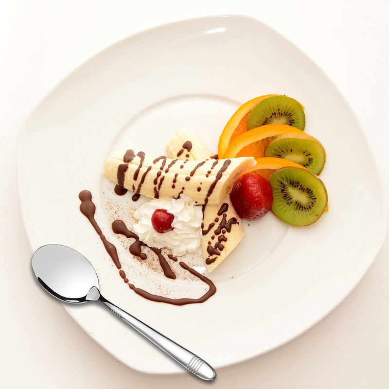 Begale Cucharas de postre de acero inoxidable de 12 piezas,