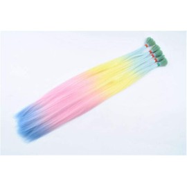 20" Rainbow Feather Hair Extensions Pastel Colors I-Tip 100pcs (Purple)